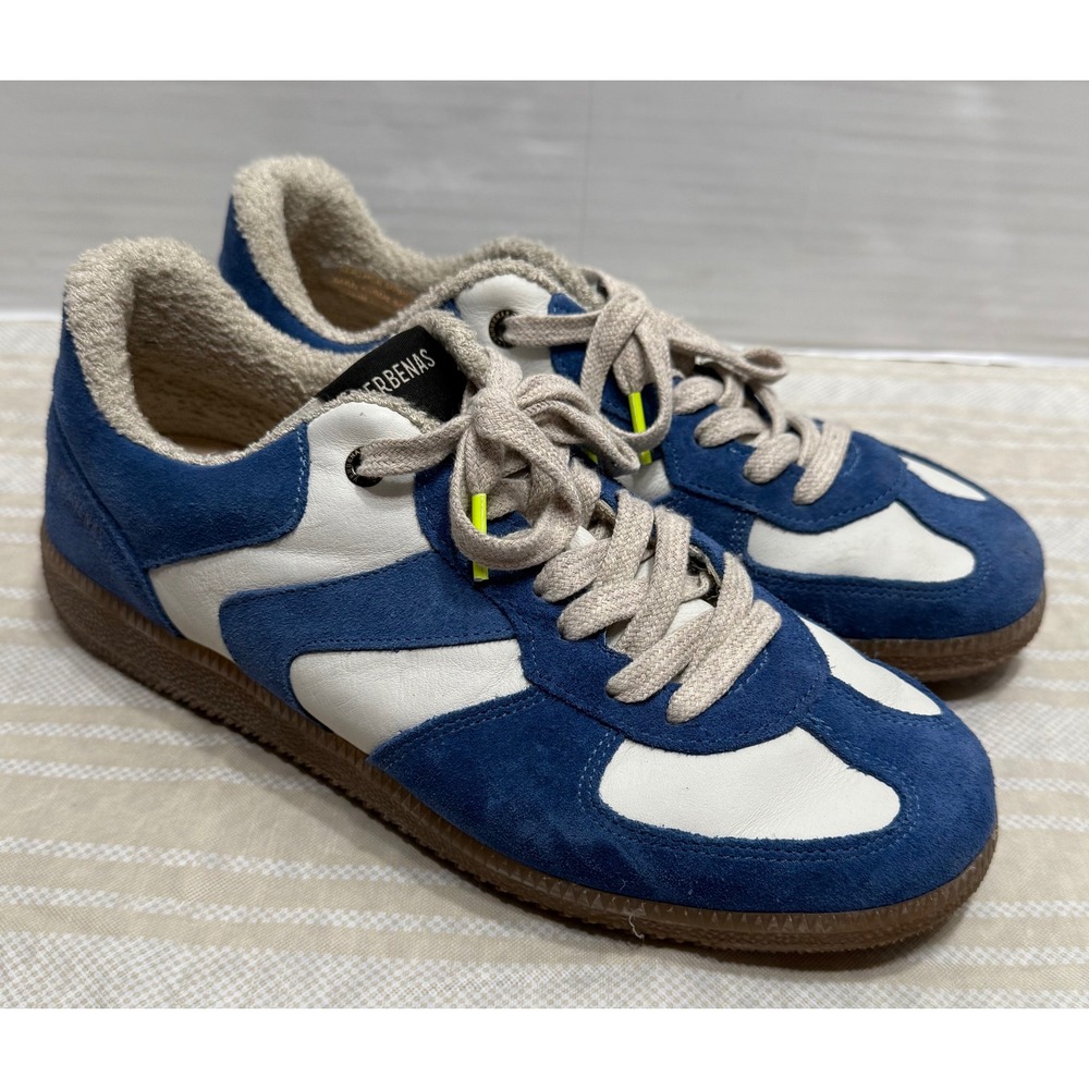 Verbenas Blue Suede White Leather Low Top Sneakers Gum Sole Made in Spain EU 41